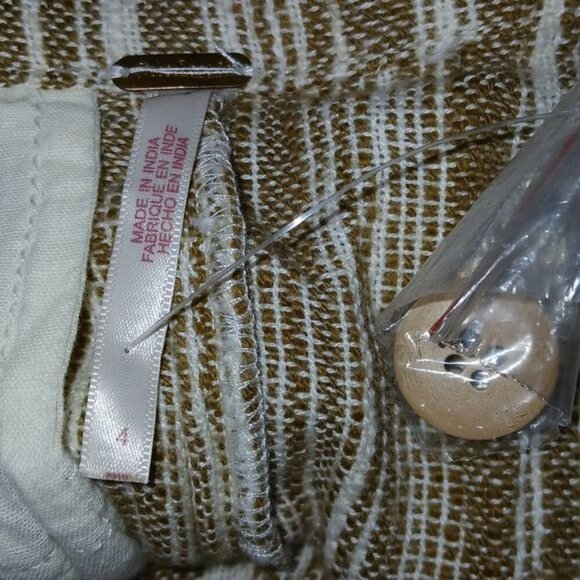 Free People Marta Brown Stripe Straight Leg Pants - Picture 5 of 6